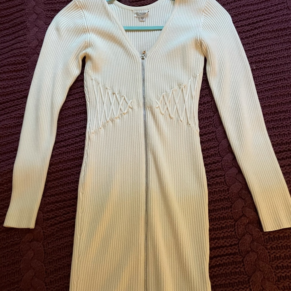 Cream/white, long sleeve Guess dress